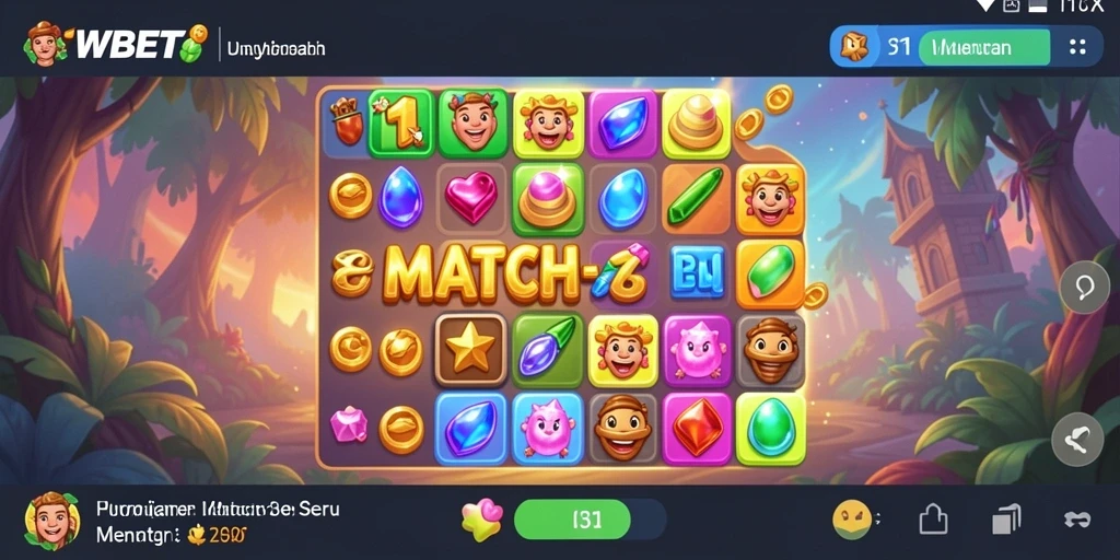 Tampilan menarik gameplay Match-3 di 11WBET.