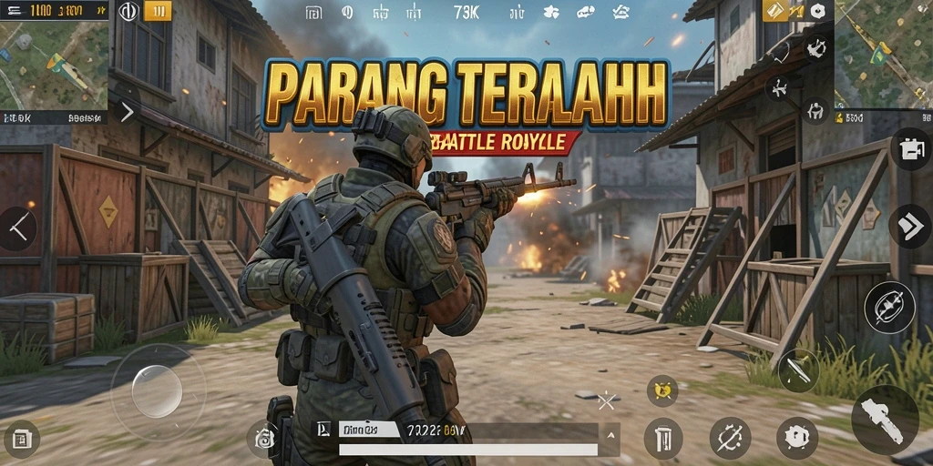 Screenshot menampilkan momen pertarungan seru di arena Battle Royale.