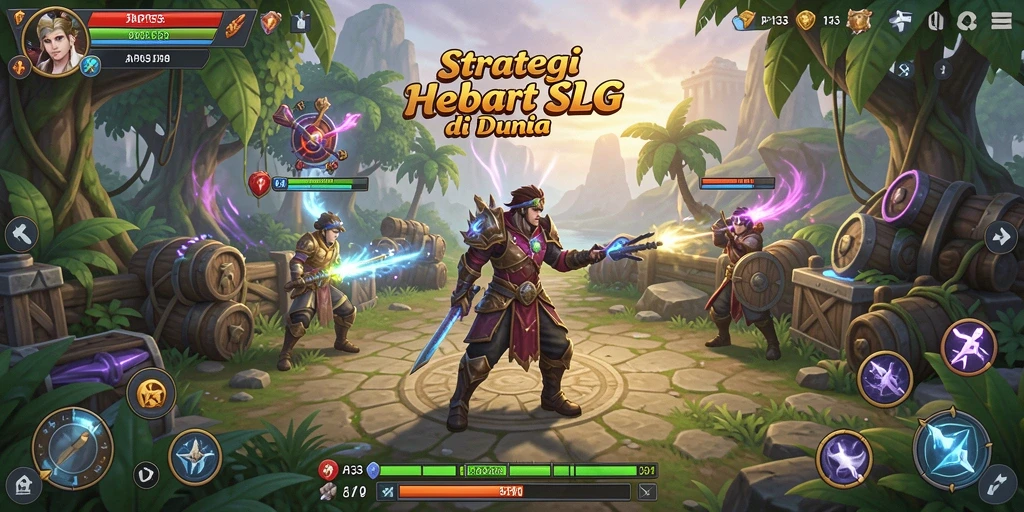 Screenshot menunjukkan aksi strategi intens dalam API33.