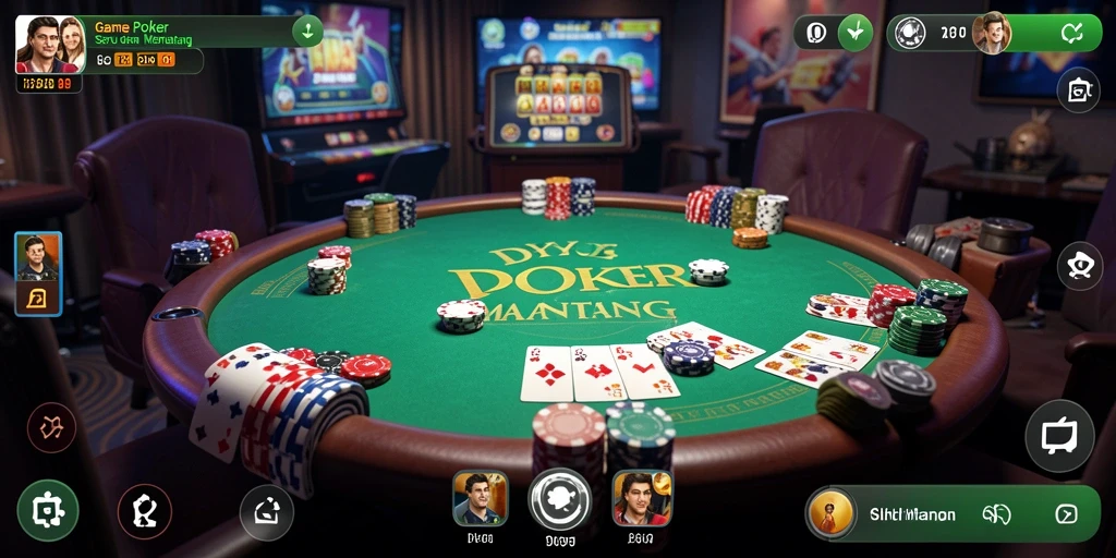 Screenshot DYO1 menampilkan pemain sedang asyik bermain Poker.