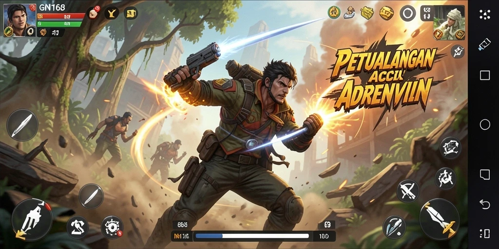 Screenshot gameplay GN168 menampilkan pertarungan intens dan grafis menawan.