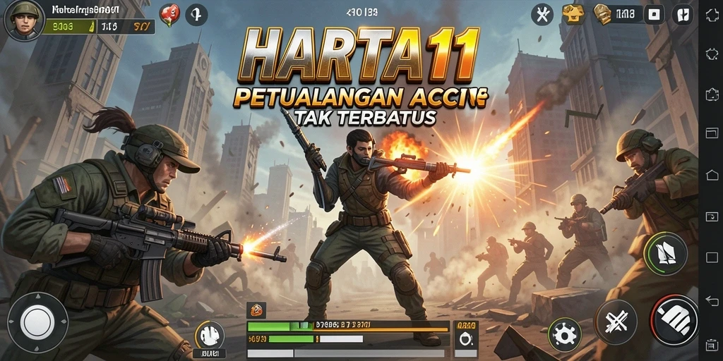 Tampilan gameplay HARTA11 yang penuh aksi dan petualangan.