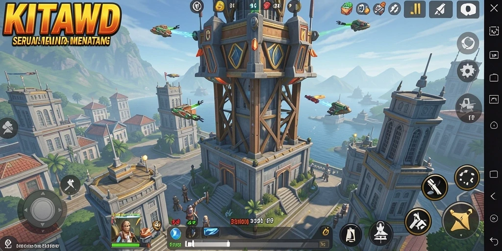 Tampilan menakjubkan dari gameplay Tower Defense di KITAWD.