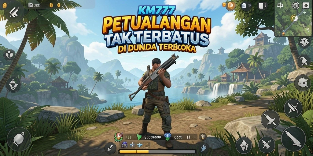 Gameplay KM777 menampilkan dunia luas dan petualangan seru.