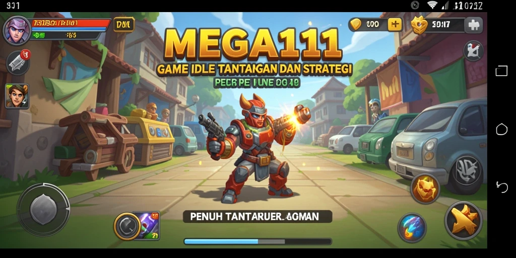 Screenshot gameplay MEGA111 menampilkan sistem Idle yang mengasyikkan.