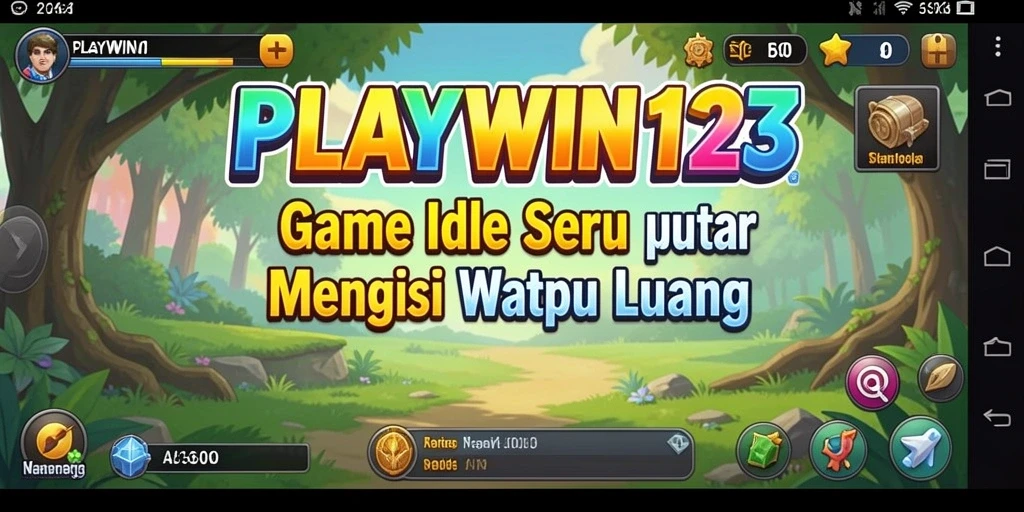 Tampilan gameplay menarik dari PLAYWIN123 yang menunjukkan kemajuan Idle.