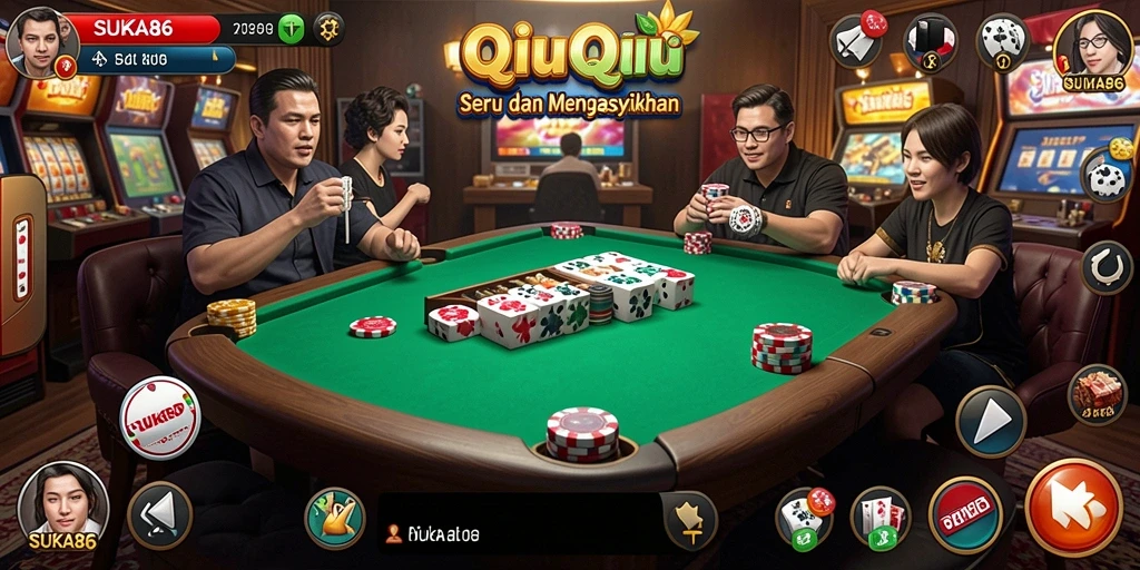 Screenshot gameplay SUKA86 menampilkan suasana permainan QiuQiu.